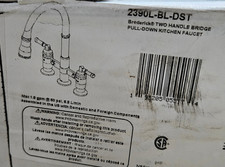 Delta 2390L-BL-DST Broderick Widespread Bridge Pull Down Kitchen Faucet, Black