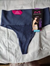 NWT Maidenform Women's 2XL Tame Your Tummy Shaping Lace Thong DM0049 BLUE