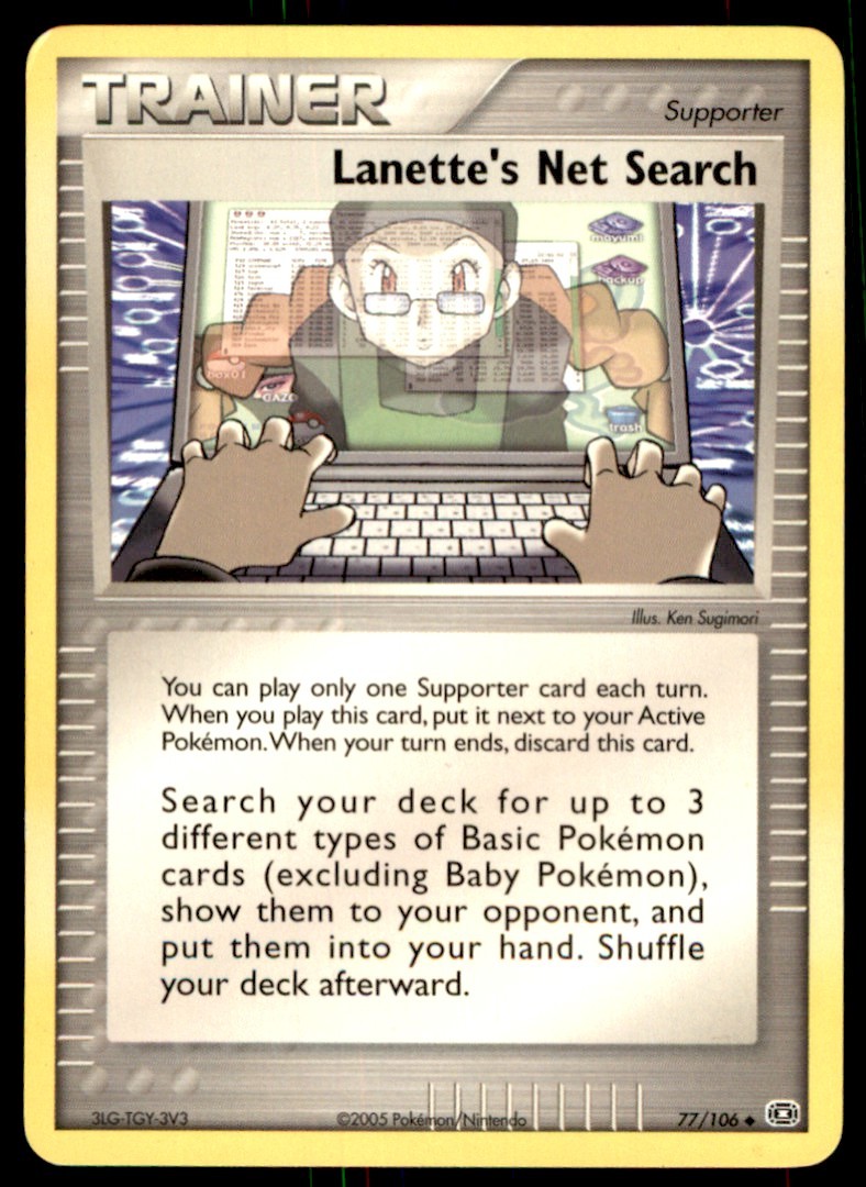 2005 Pokemon EX - Emerald Lanette’s Net Search #77 Light Play