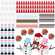 48 Pack Snowman Craft Kit Christmas DIY Build Snowman Decorating Kit Modeling Cl