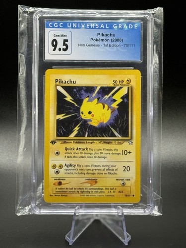 Pikachu (1st Edition) graded CGC 10 for sale on eBay