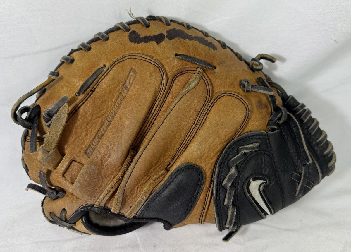 Brown / Black Nike Youth Leather Catchers Mitt Glove RHT Diamond