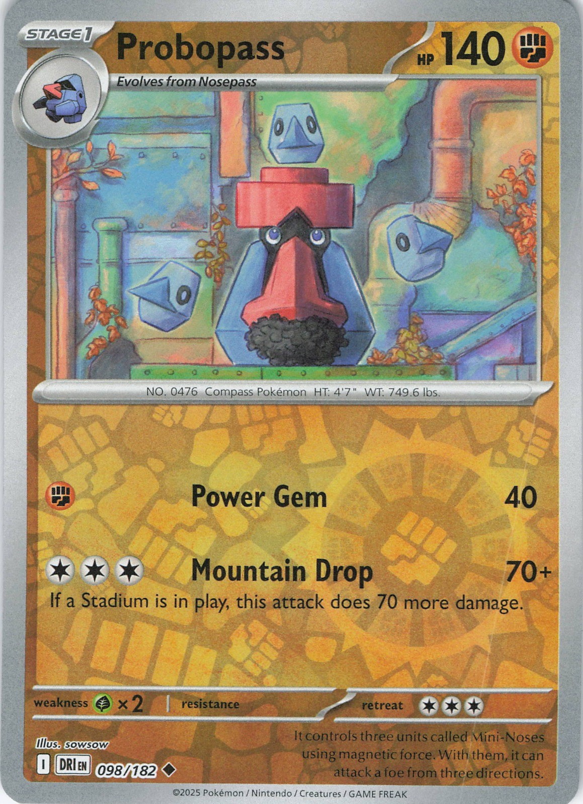 Probopass Reverse Holo Uncommon SV10: Destined Rivals 098/182 NM