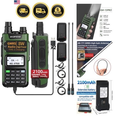 GM-15 Pro GMRS Radio 8W NOAA Weather Receiver Radio,GMRS Repeater Capable,Rec...