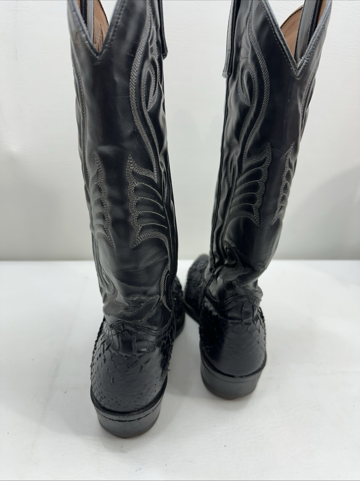Texas Snake Skin Python Western Boots Cowboy Blac… - image 5