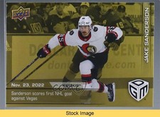 2022 Upper Deck Game Dated Moments Rookie Gold /100 Jake Sanderson #21 READ 07zu