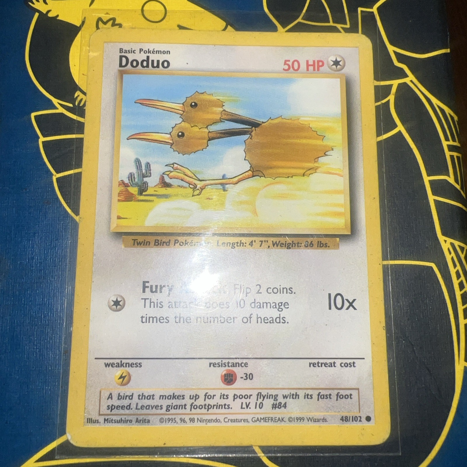 1999 Pokemon Doduo- 48/102 Base Set 1st Edition Shadowless Common -NM Grey Stamp