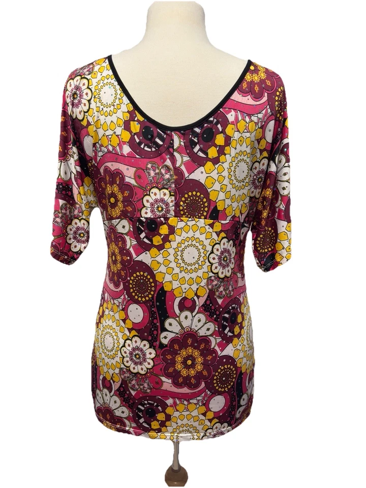 Blusa feminina Southpole Collection glitter colorido gola V tamanho XL - Imagem 3 de 3