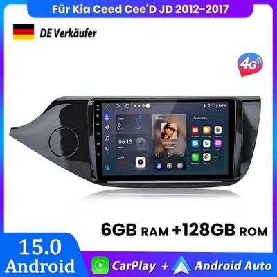 Für Kia Ceed Cee'D JD 2012-2017 Carplay Android 15 Autoradio GPS Navi BT 6+128GB