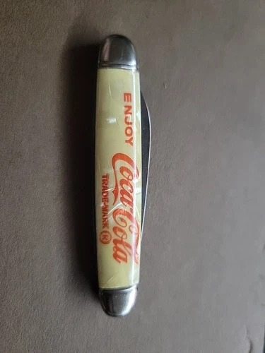 Vintage Coca Cola Coke Pocket Knife Estate Fresh Old Stock Pearl Like