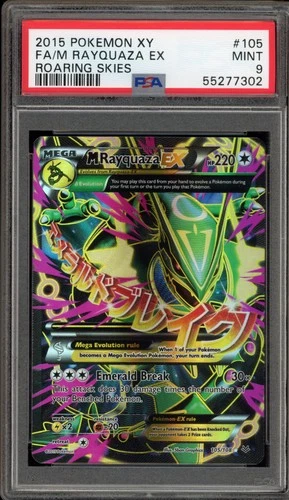 Pokemon M Rayquaza EX XY Roaring Skies Full Art #105 PSA 9 Mint