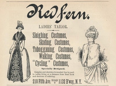 Magazine Ad - 1889 - Red Fern Ladies Tailor - New York