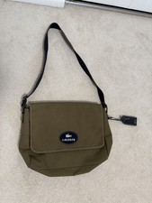 Lacoste Messenger Bag Crossbody Khaki Canvas Laptop Shoulder Bag Men's