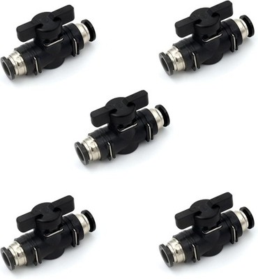 1/4'' Pneumatic Push to Connect Ball Valve Air Flow Control Tube Fittings(5 Pack)