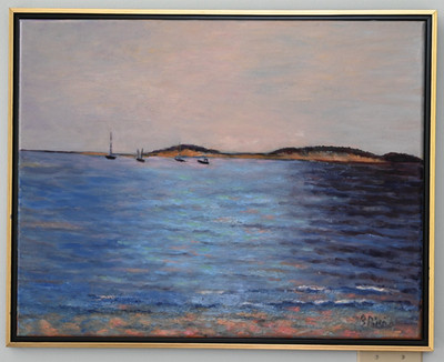 Beth Riso Original Fine Art Oil Painting - Indian Neck Beach View - Cape Cod