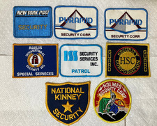 Lot of 8 Vintage Obsolete Security Badges Patches NY Post, Holmes, ISS, Kinney