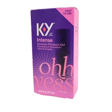 K-Y Intense Female Lubricant Arousal Gel Lube 0.34 Fl Oz EXP 12/25+ DAMAGED BOX