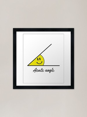Akuter Winkel Smiley gerahmter Kunstdruck gerahmt Wandbild Poster Leinwanddruck Bild