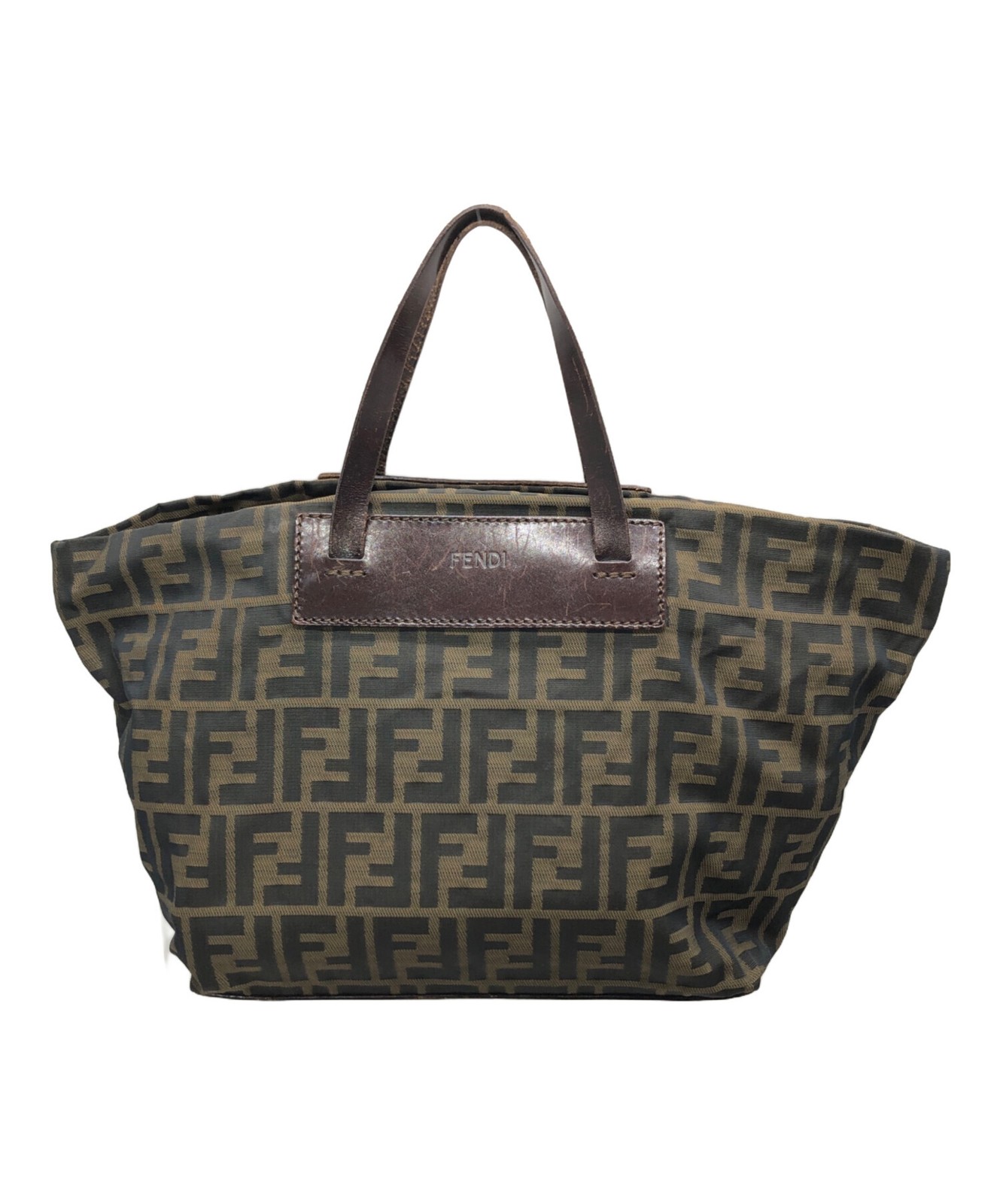 FENDI Handbag Zucca Pattern Brown Vintage Authentic From Japan