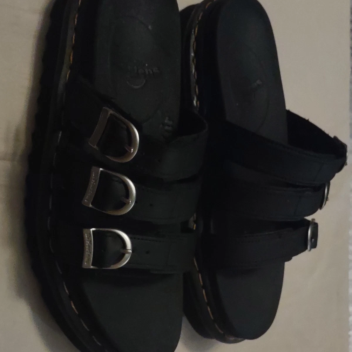 ?Dr Martins Air Wair Men’s Adjustable Sandals Black Suede Size 12 Comfort Slide Dr. Martens M Black Sandals for Men for sale | eBay main image 4