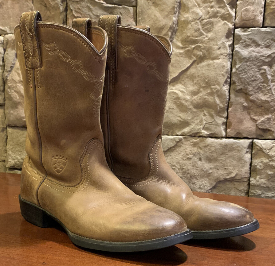 Ariat Heritage 14525 Women sz 6 B Brown Leather Cowboy Boots 231