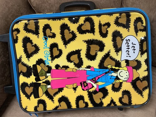 KIDS LUGGAGE JETSETTER COOL GIRLS HEARTS 16.5” x 12” x 5” w/WHEELS SUPER CUTE!! - Picture 3 of 9