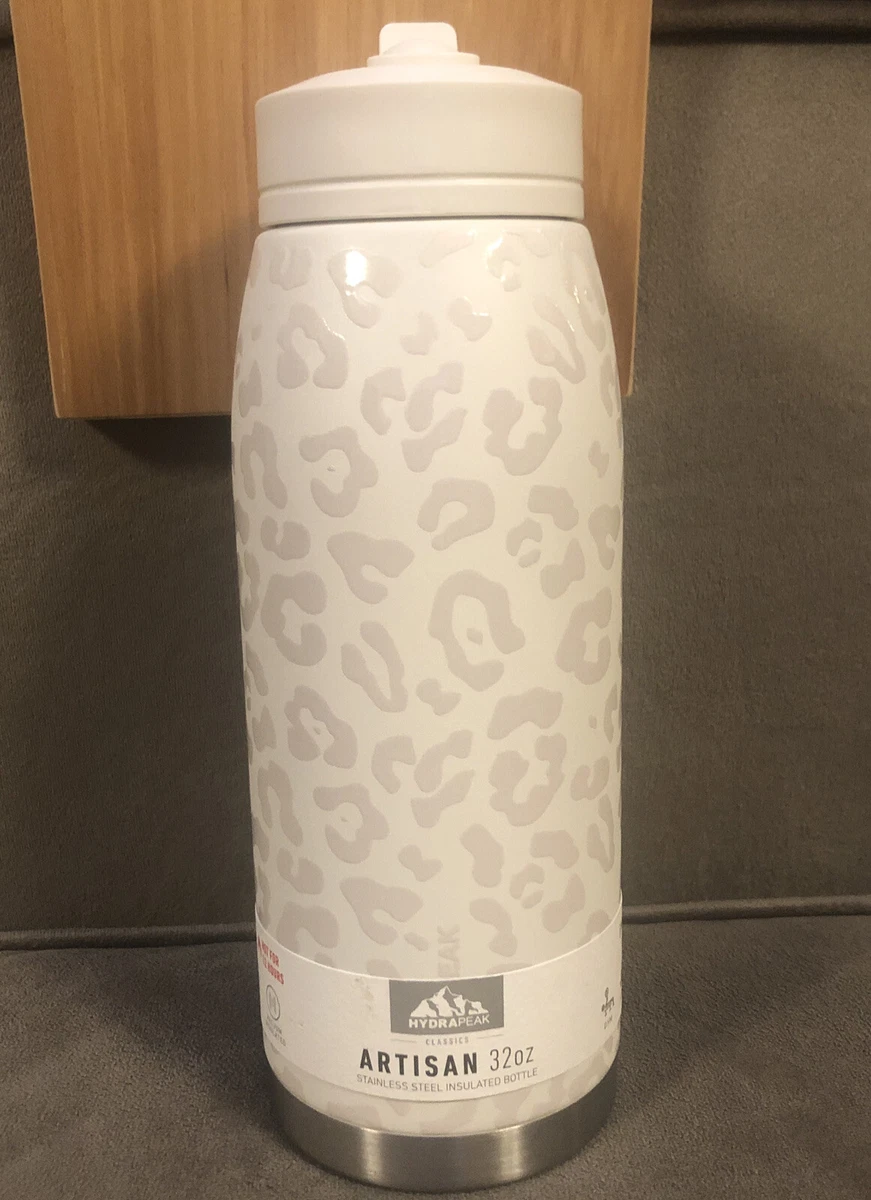 HYDRAPEAK Flow 32oz Stainless CREAM LEOPARD Insulated StrawLid Water Bottle  New