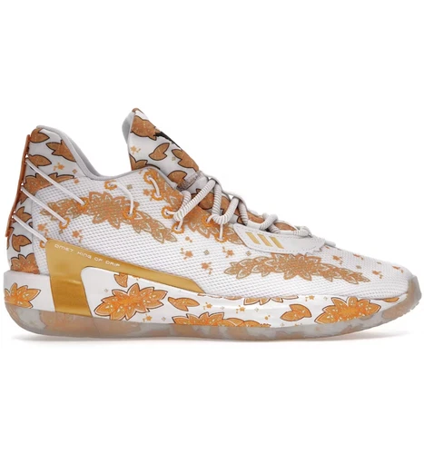Size 6.5 - adidas Ric Flair x Dame 7 White Gold Metallic
