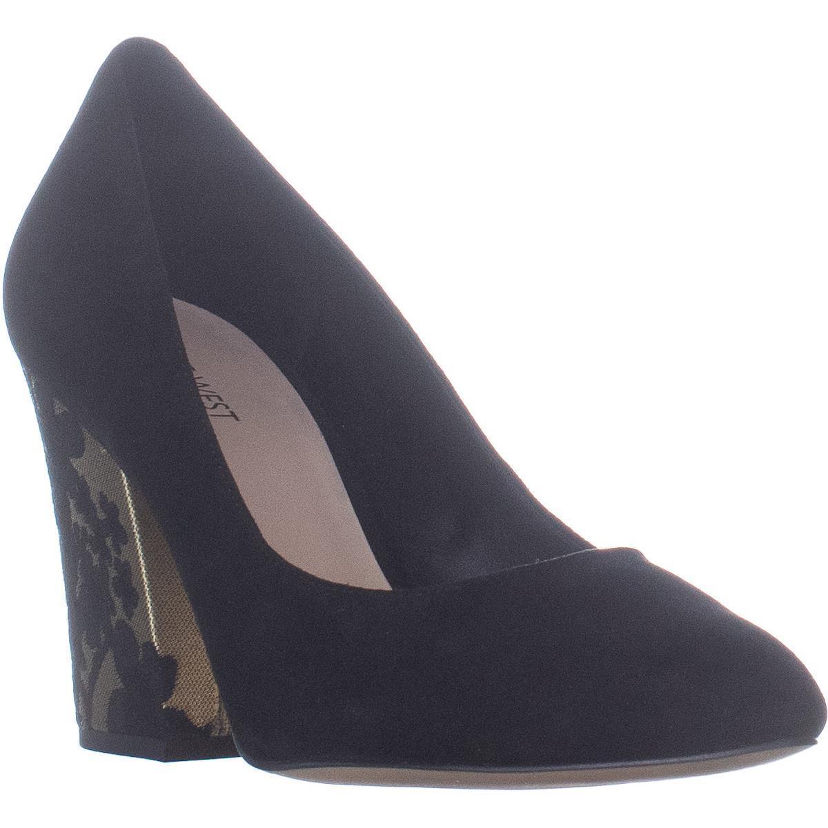 Nine West 8 étrange bout pointu classique bloc talons en daim noir, 8 UK Nine West 8 étrange bout pointu classique bloc talons en daim noir, 8 UK