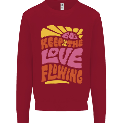 60s Keep the Love Flowing Funny Hippy Peace Kids Sweatshirt Jumper - Picture 7 of 97