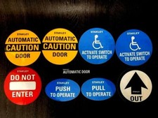 Stanley Automatic Swing Door Decal Set / Stickers