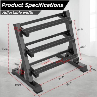Kurzhantelständer Kurzhantelablage Dumbbell Rack 3 Regale Hantellagerung Schwarz