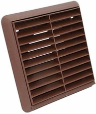 Brown Vent Louvered Grille Extractor Fan Ducting Wall Fixed Ventilation 4" 100mm