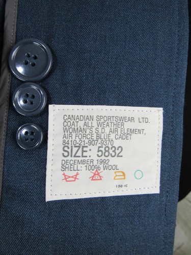 Canadian Airforce Women's Blue All weather wool coat Size UK 10 - Picture 11 of 11