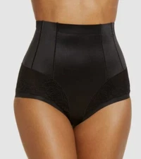 $59 Natori Women's Black Feathers High Waist Control Top Shaping Brief Size S