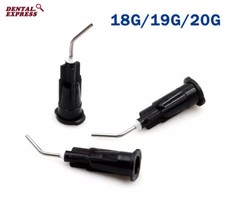 Dental Etch Flow Tip Pre-Bent Needle Irrigation Dispensing Syringe Tips Black