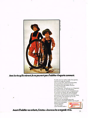 ADVERTISING ADVERTISING 074 1972 CREATEX YOUTH ready to wear child overalls