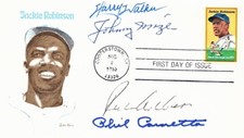 Harry Walker, Johnny Mize, Richie Ashburn, Phil Cavarretta Signed FDC FDI Cachet
