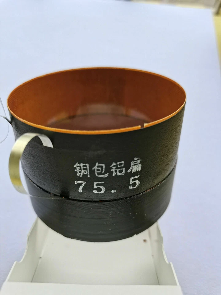 1 pieza ID: 75,5 mm 1F 4 ohmios bocina bobina de voz para woofer altavoz de graves cable plano CCAR Foto 2 de 2