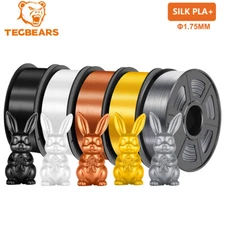 TECBEARS 5KG Silk PLA+ Filament 1.75mm Shiny Silk 3D Printer Low Warping Neatly