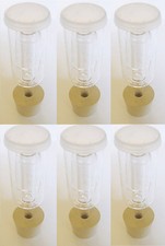 Paquete de 6 - Cerradura de aire de cilindro de 3 piezas y tapón de carboy tamaño # 6