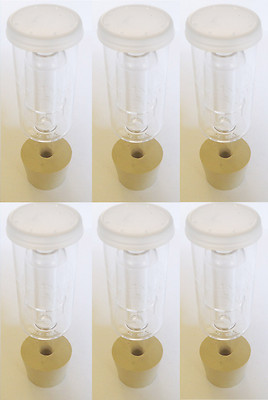 #ad 6 Pack 3 Piece Cylinder Airlock and Carboy Bung Size # 6 $15.99