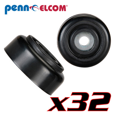 32 Pack Penn Elcom F1633 Rubber Cabinet Foot 1.125'' Dia. x 0.5'' H Heavy-duty