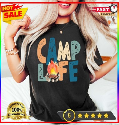 Camp Life Shirt, Happy Camping Shirt, Camping Fire Shirt, Camper Shirt, Natur...