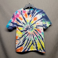 Vtg 80s 90s Single Stitch Oneita Power-T Tie Dye T-Shirt Hippy Sz L Made In USA