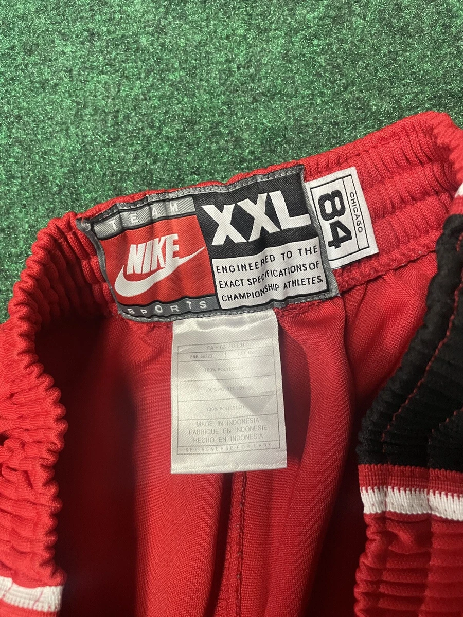 Vintage Nike Chicago Bulls Red Warm Up Pants NBA Rewind Men's Size