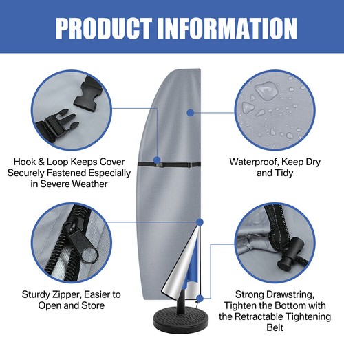 Heavy Duty Outdoor Patio Umbrella Protective Cover Waterproof Canopy 6-13'ft USA - Picture 63 of 69