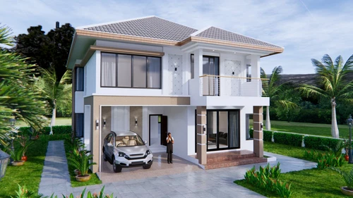 House Plans 30x36 Feet 9x11 Meter 4 Beds 3 Bath Hip Roof PDF Plan (A4 Hard Copy)