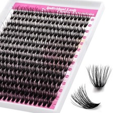 280Pcs Fadlash Cluster Lashes Individual Eyelashes 3D Effect 40D 0.07 D 12-18mm