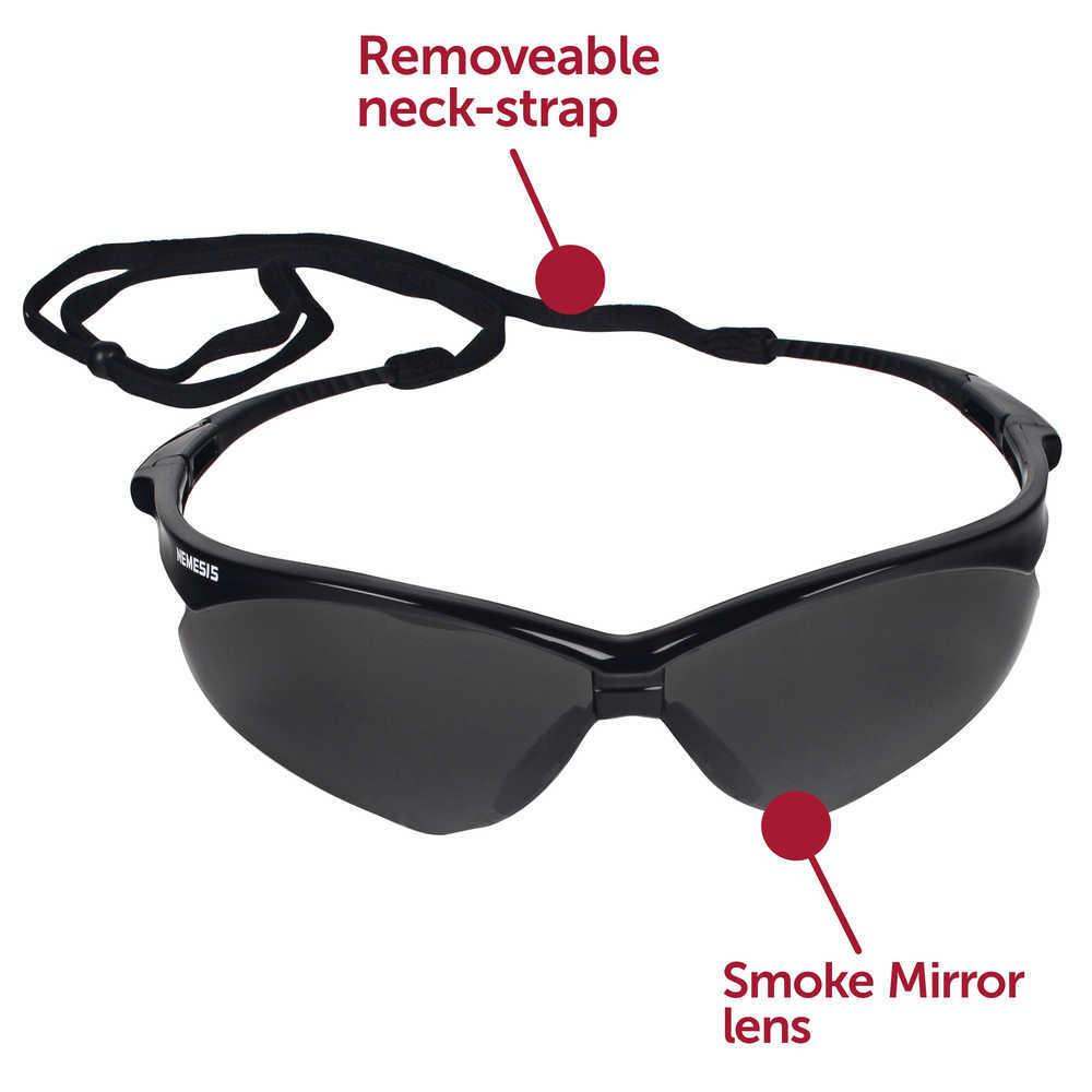 3 Paar NEMESIS Schutzbrille Sonnenbrille Schwarz Mit Smoke Grauen Verspiegelten Gläsern - ANSI Z87+